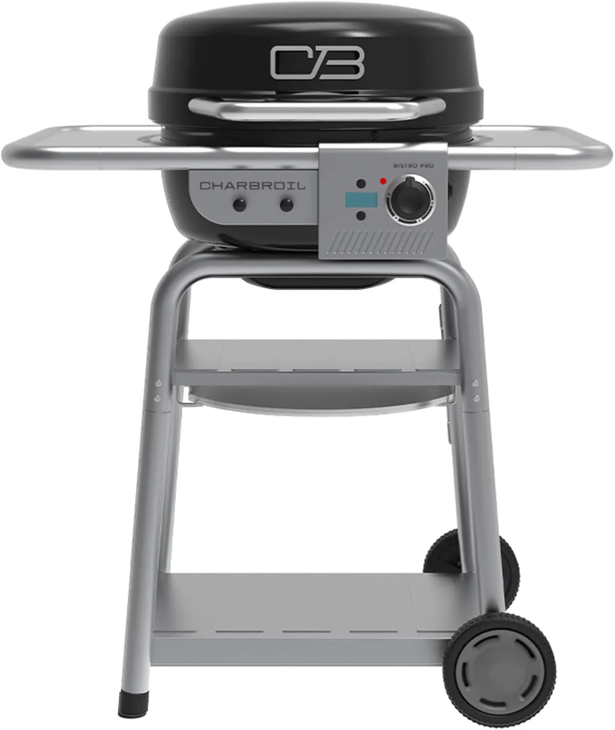 Charbroil 3-in-1 Dual Fuel Outdoor Bistro Pro Electric Grill & Griddle + Charcoal Mode BBQ, Black - 25302145