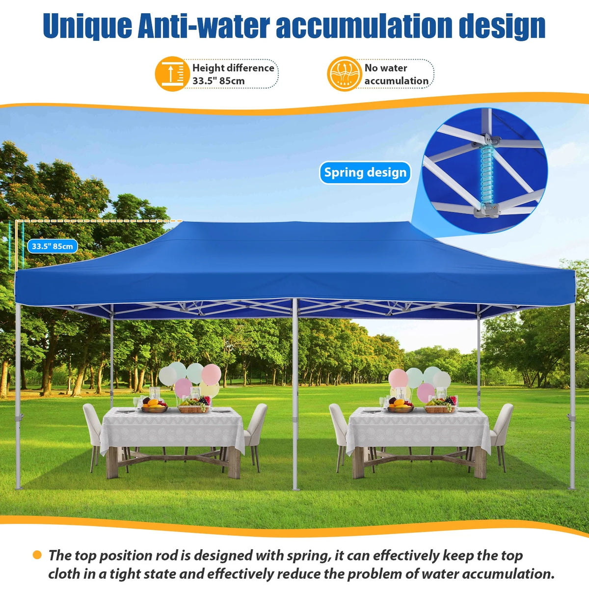 HOTEEL 10x15 Heavy Duty Canopy Tent ,Pop up Canopy for Parties Wedding,Commercial Easy up Gazebo with Roller Bag,UV 50+ &,White