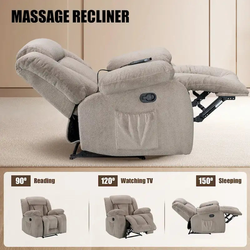 Super Comfortable Standard Size Heating and Massage Recliner Chair