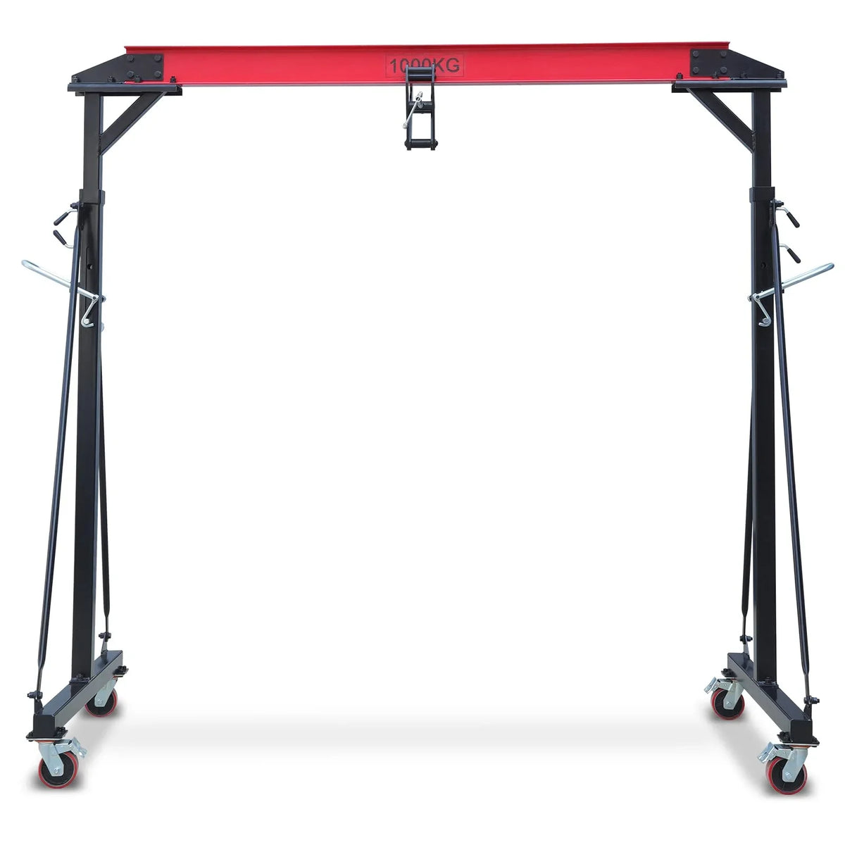 2025 1 Ton Adjustable Gantry Crane, 2200 lbs Capacity, Height Adjustable 96.5"-143.7", Portable Hoist for Factory, Construction, Warehouse, Auto Repair