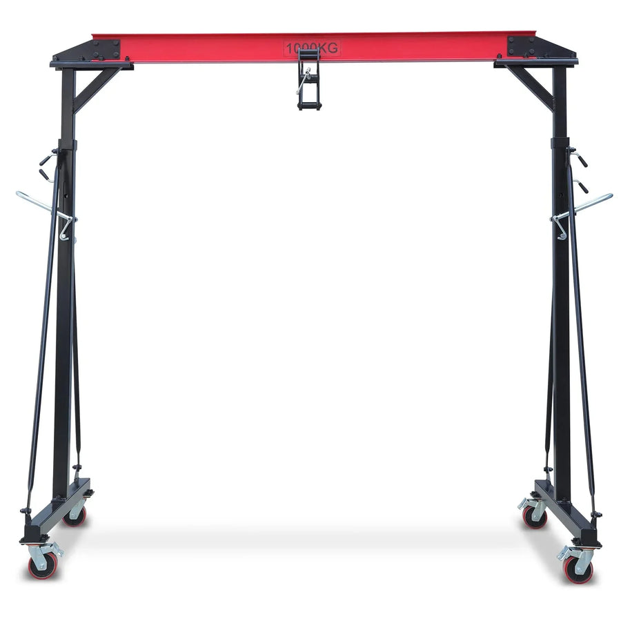 2025 1 Ton Adjustable Gantry Crane, 2200 lbs Capacity, Height Adjustable 96.5"-143.7", Portable Hoist for Factory, Construction, Warehouse, Auto Repair