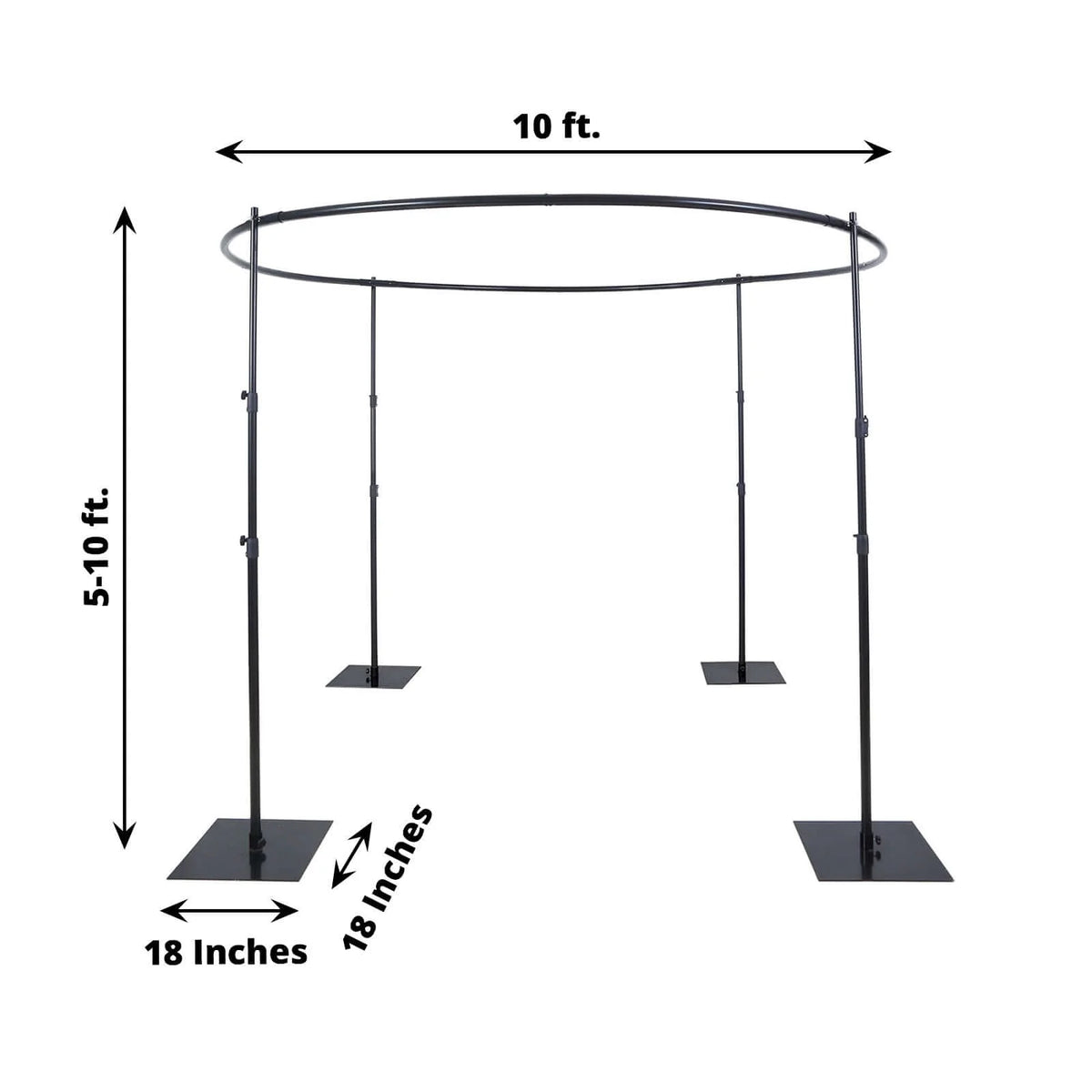 Efavormart 10ft | 4 Post Gold Metal DIY Photography Backdrop Stand, Wedding Arch Canopy Tent