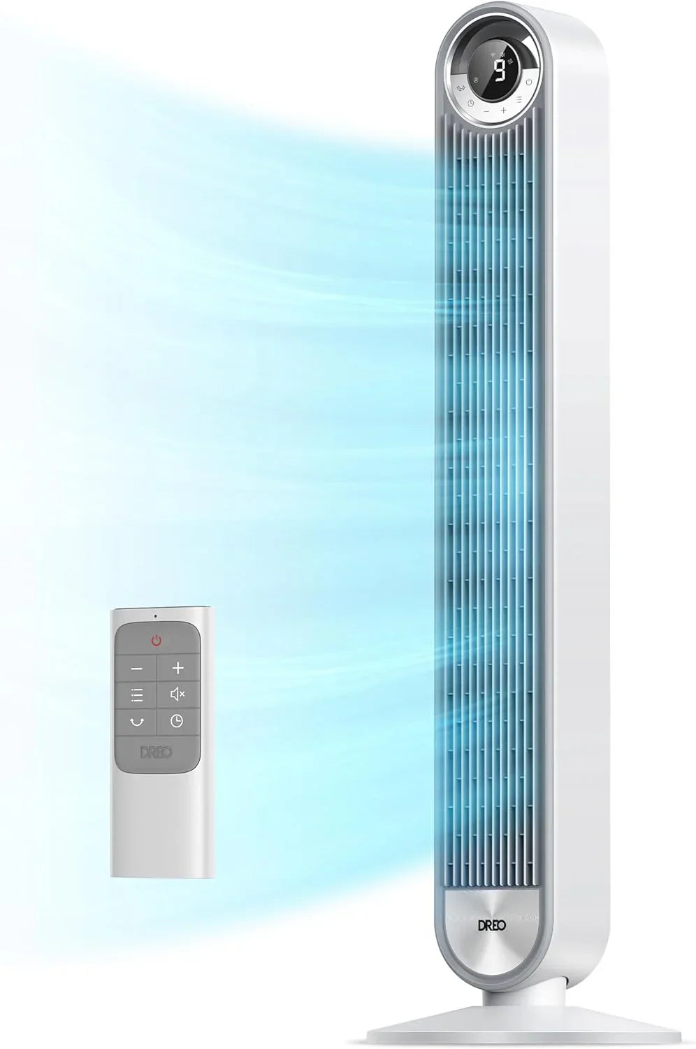 DREO Tower Fan for Bedroom, 90° Oscillating Standing Fan with 28ft/s Velocity, 20dB Quiet for Sleep, DC Motor, 9 Speeds, 4 Modes, 12H Timer, Voice & APP & Remote Control, 42" Cruiser Pro T2 S