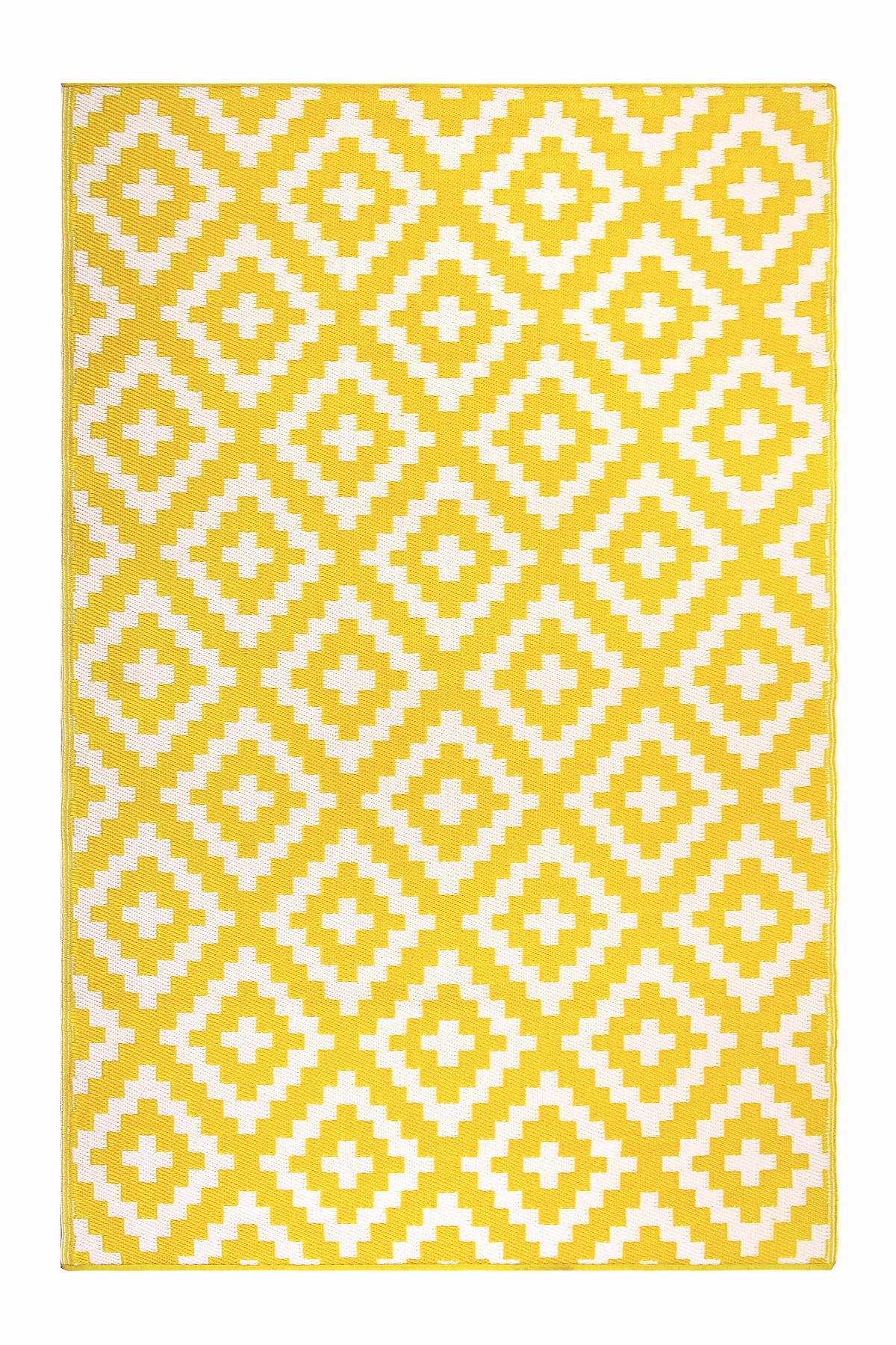 FH Home Outdoor Rug - Waterproof, Fade Resistant, Reversible - Premium Recycled Plastic - Geometric - Porch, Deck, Balcony, Mudr