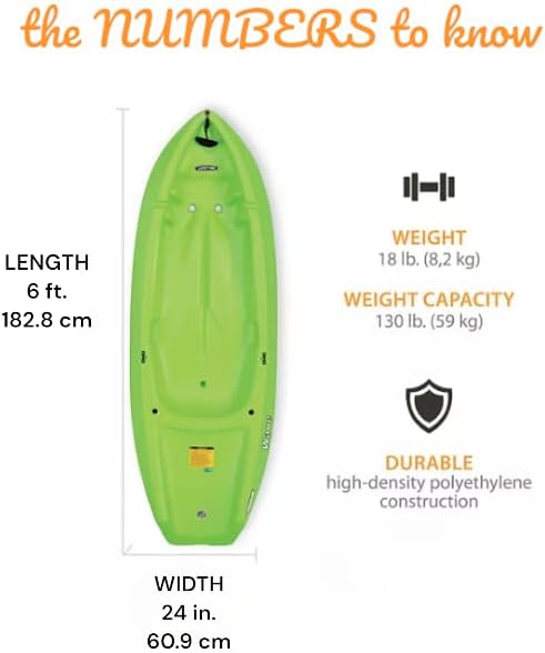 The Wave 6' Youth Kayak with Paddle. Designed for Stability and Safety, It's The Perfect Choice for Young Paddlers Ready to Conquer The Water