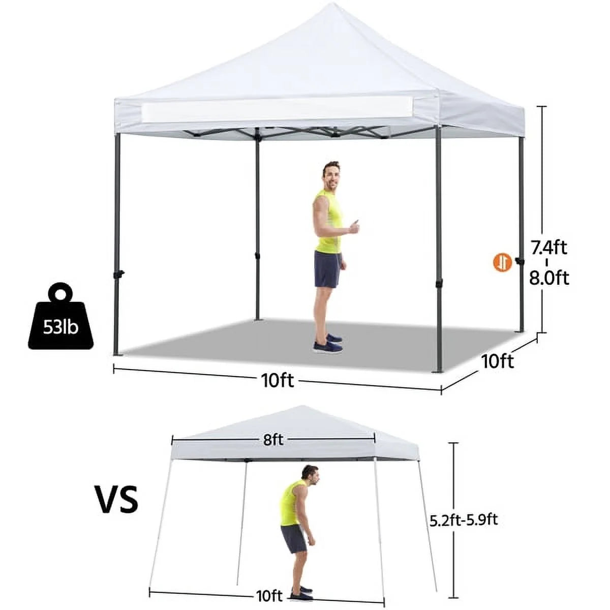 Alden Design Adjustable 10' x 10' Commercial Pop-up Canopy with Wheeled Carry Bag, Blue