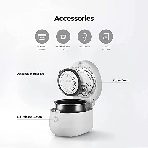 CUCKOO 6-Cup (Uncooked) Micom Rice Cooker Nonstick Inner Pot | White