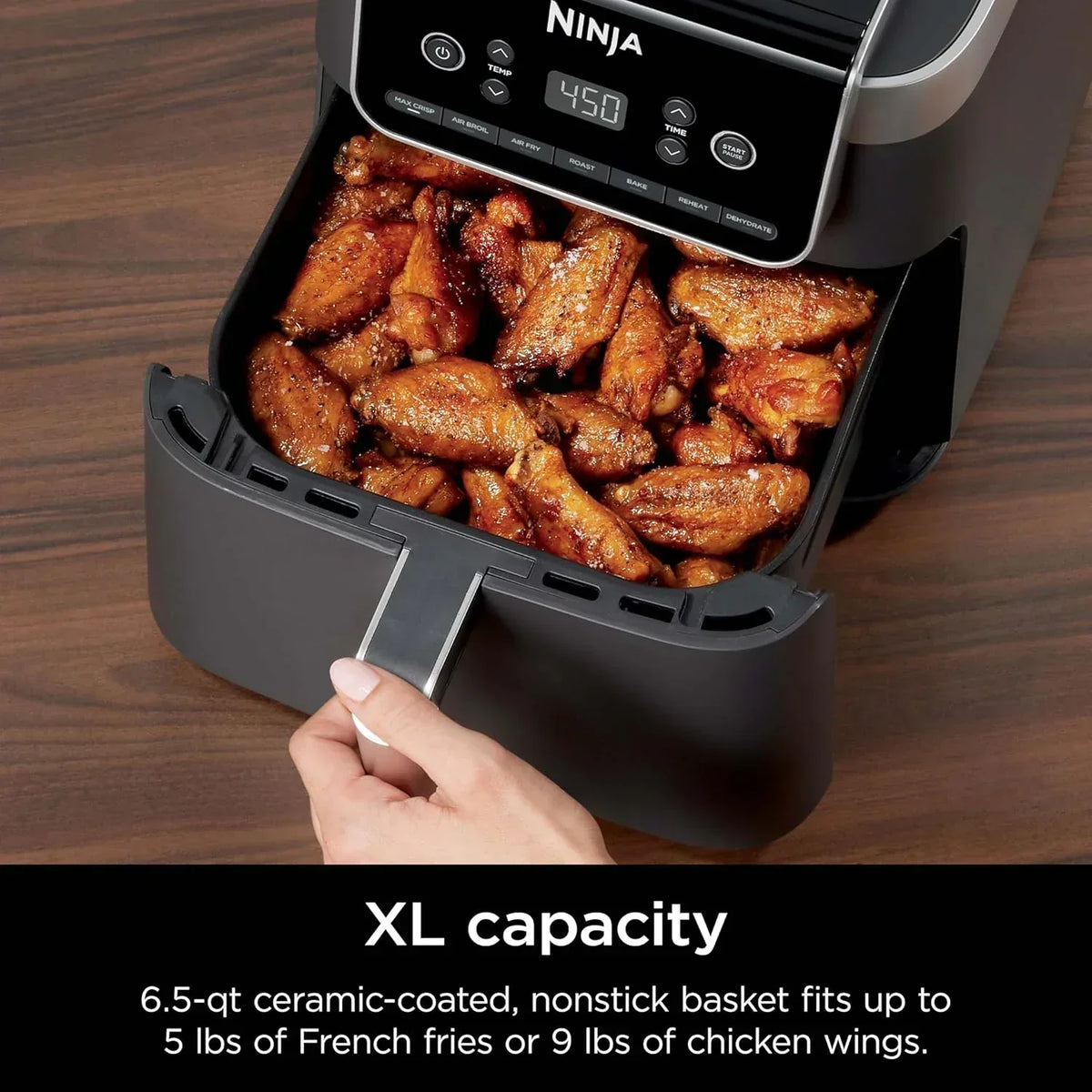 Ninja Air Fryer Pro 5-quart 4-in-1 air fryer that air fries bakes reheats and dehydrates