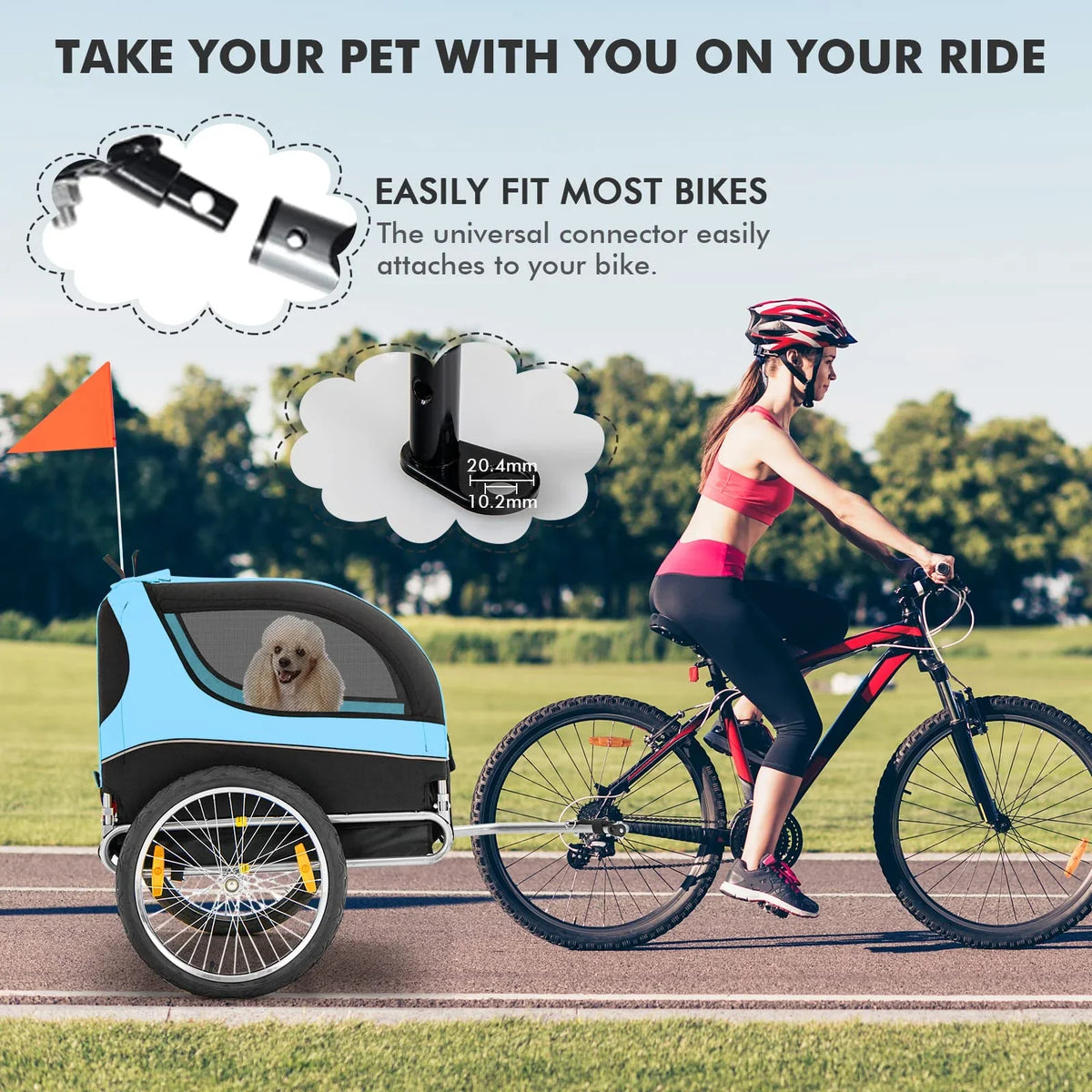Pet Bike Trailer Holds 40kg Bicycle Trailer for Small & Medium-Sized Dogs