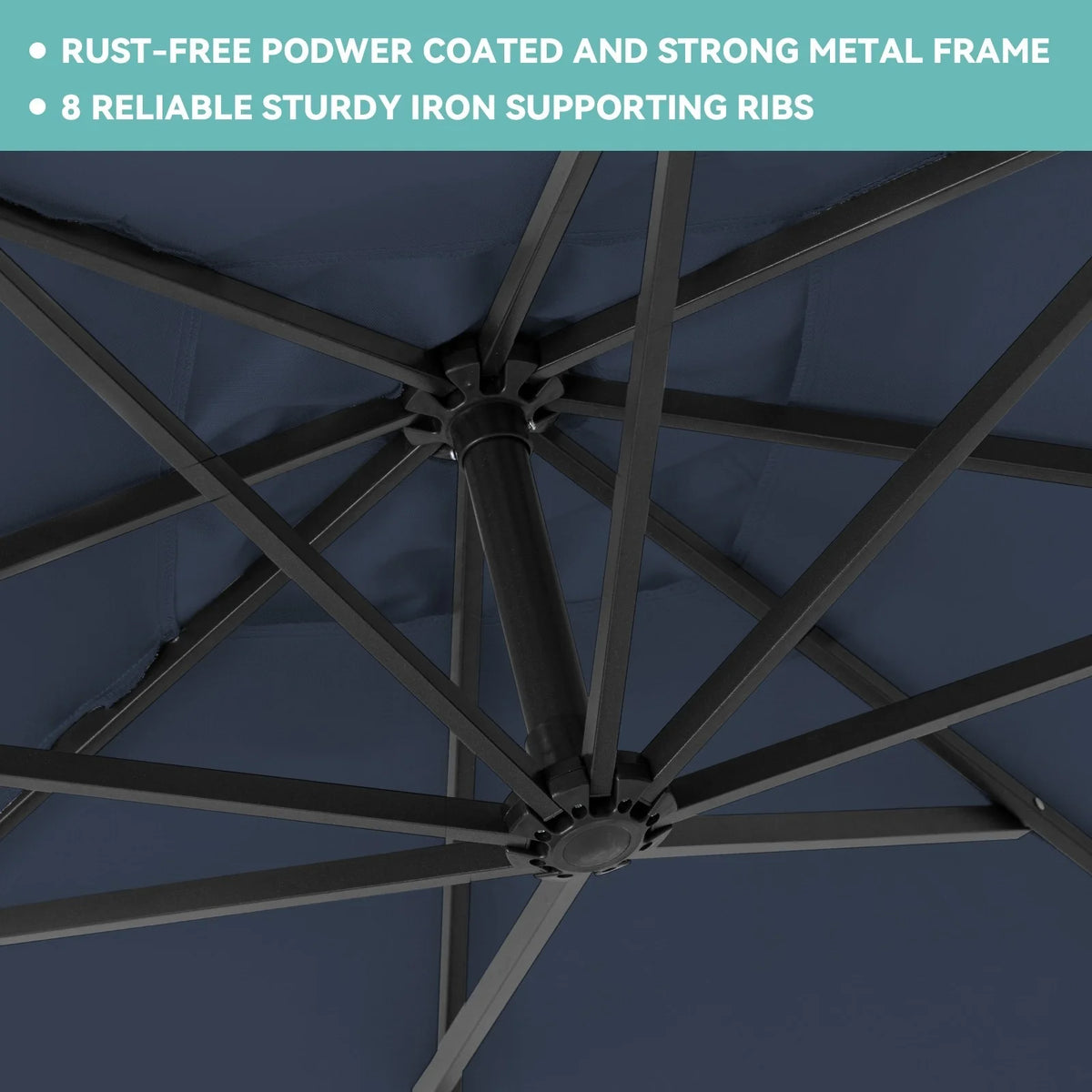 JUSTLET 10ft Heavy Duty Patio Hanging Offset Cantilever Patio Umbrella W/ 4-Piece Base Included Included, Beige