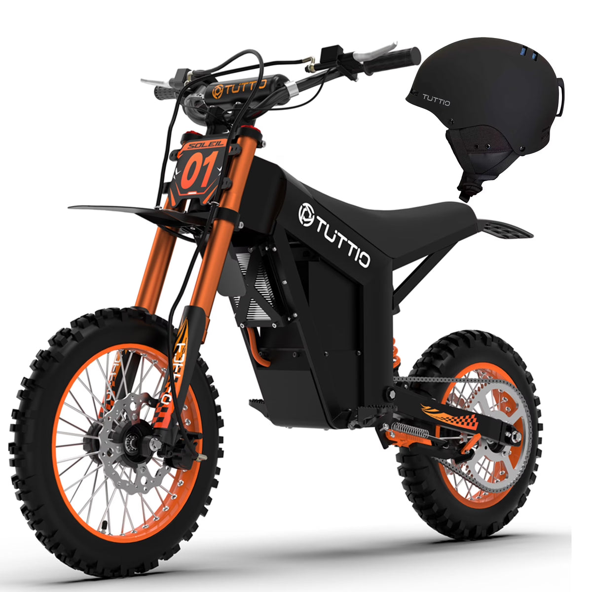 TUTTIO Soleil01 Adult Electric Dirt Bike (with Branded Helmet), 2000W, 48V 21Ah Battery, 37Mph Full Suspension Mountain E-Bike, 200Nm Torque All-Terrain Electric Motorcycle