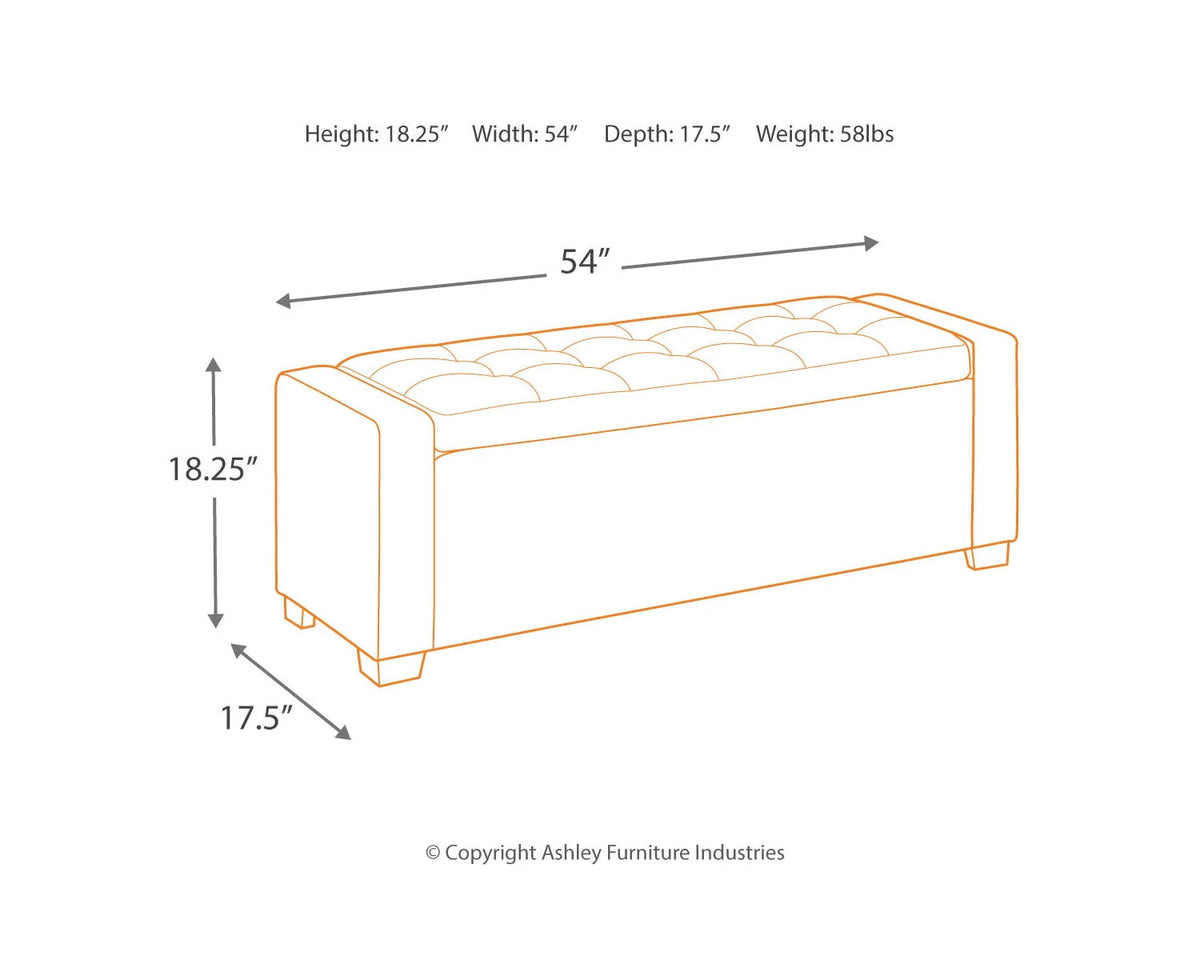 Signature Design by Ashley Contemporary Benches Upholstered Storage Bench Black