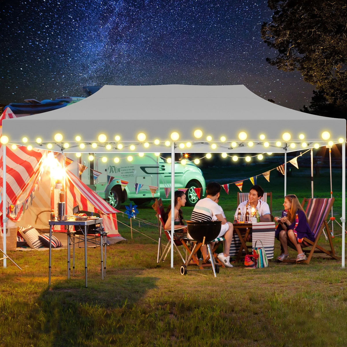 Hoteel 10x15 Heavy Duty Canopy Tent with 4 Sidewalls,Pop up Canopy for Parties Wedding,Commercial Easy up Gazebo with Roller Bag,UV 50+ &,Black