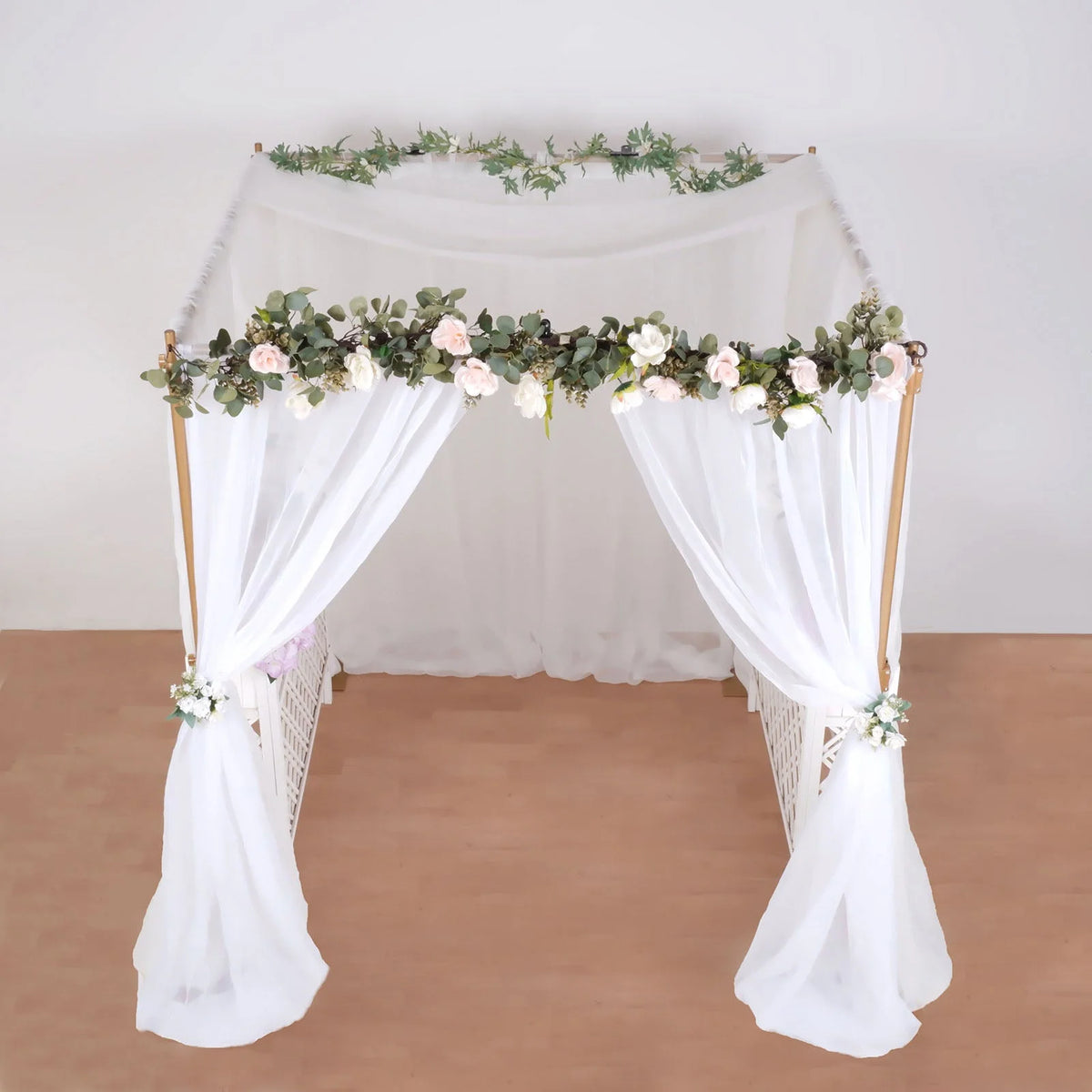Efavormart 10ft | 4 Post Gold Metal DIY Photography Backdrop Stand, Wedding Arch Canopy Tent