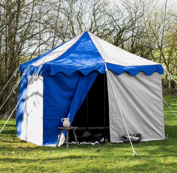 WEEKEND SALE Camping Tent Medieval Knight Harold square Blue- White Water proof Tent 3x3 M