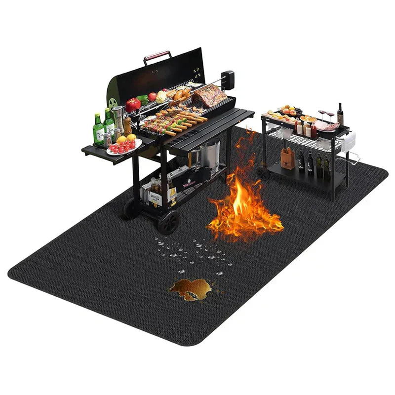 90x52 Inch Under Grill Mat for Outdoor Grill, Fireproof & Waterproof