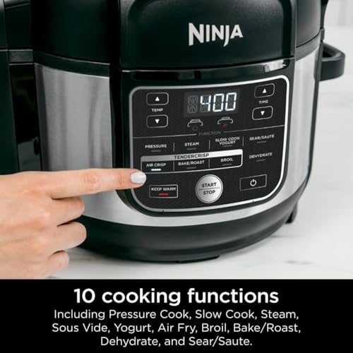 Ninja® Foodi® 10 in 1 6.5 Quart Pro Pressure Cooker Air Fryer Multicooker, Stainless, OS300: Home & Kitchen