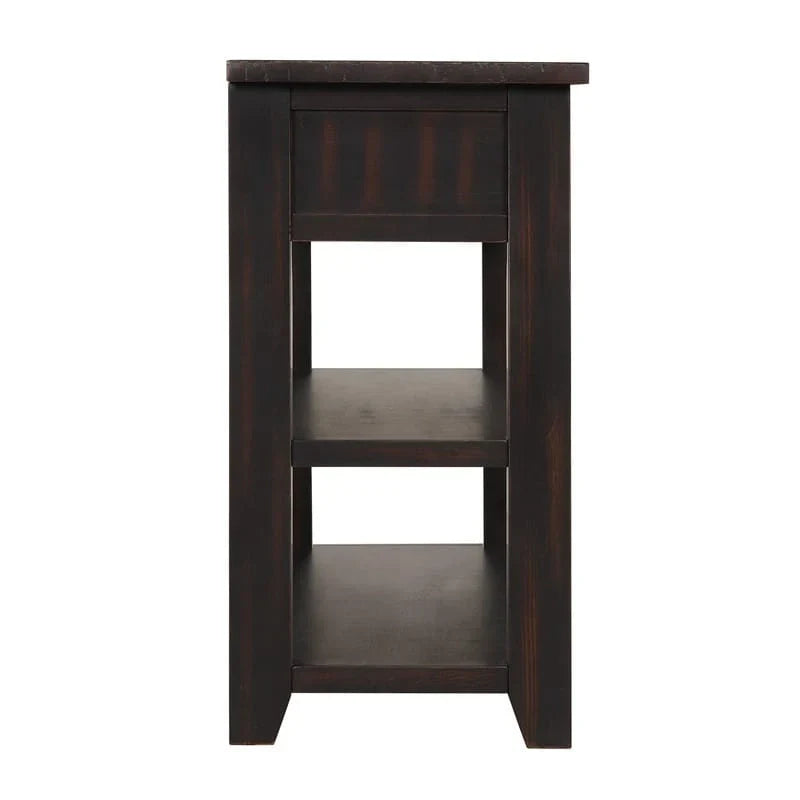Wood Console Table with 3 Storage Drawers and 2 Shelves