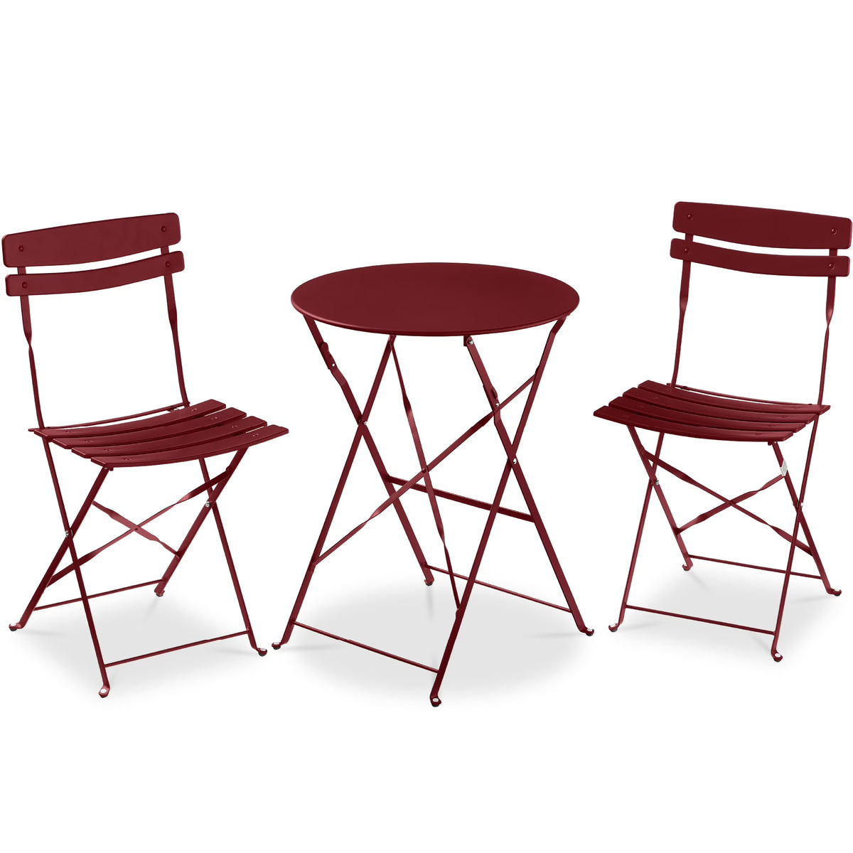 Best Choice Products 3-Piece Small Bistro Set, Folding Patio Furniture Set of 2 Chairs and Table - Black