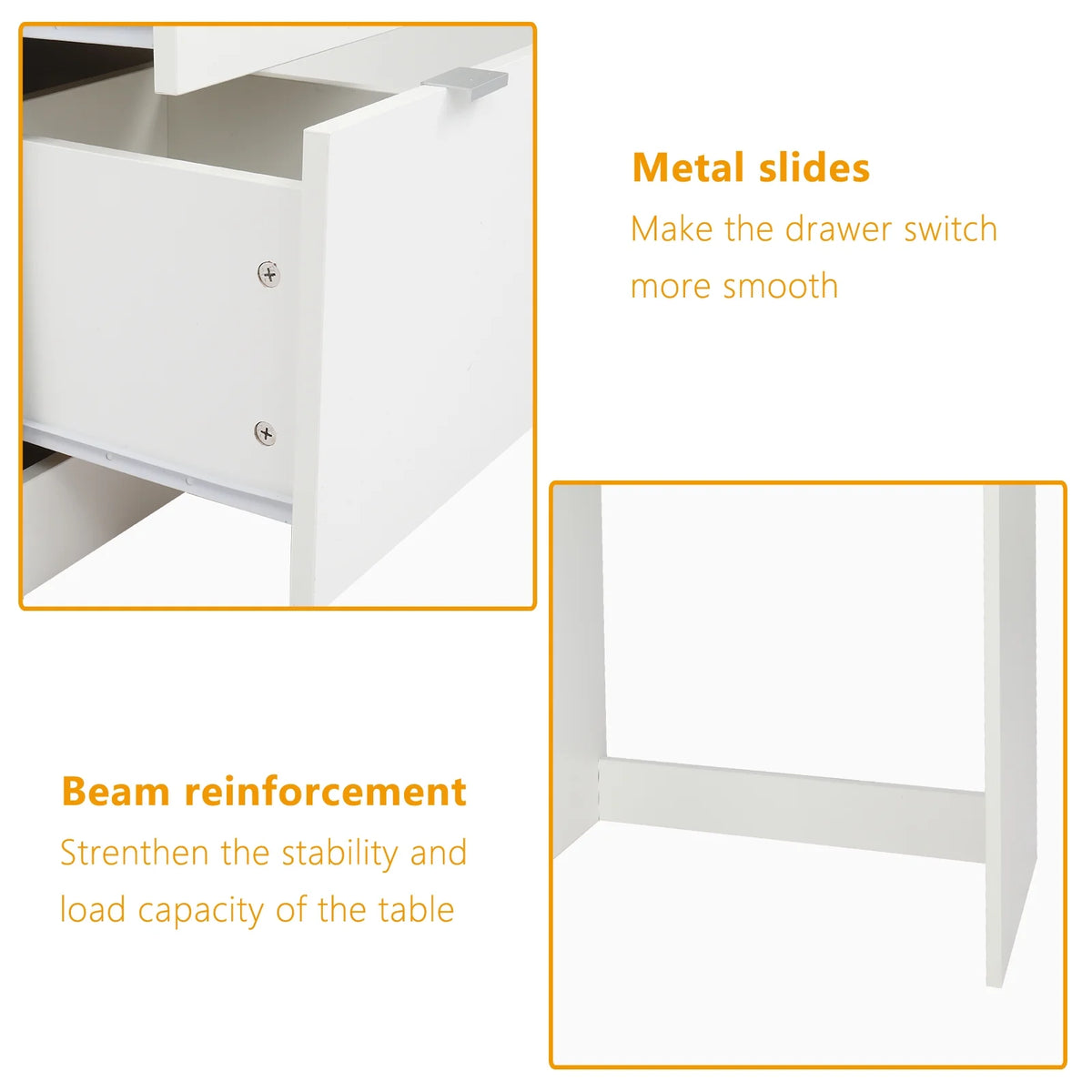 Ktaxon Vanity Set with 3 Color Lighted Mirror, Makeup Table with 6 Drawers, Dressing Table Makeup Desk with Stool, White