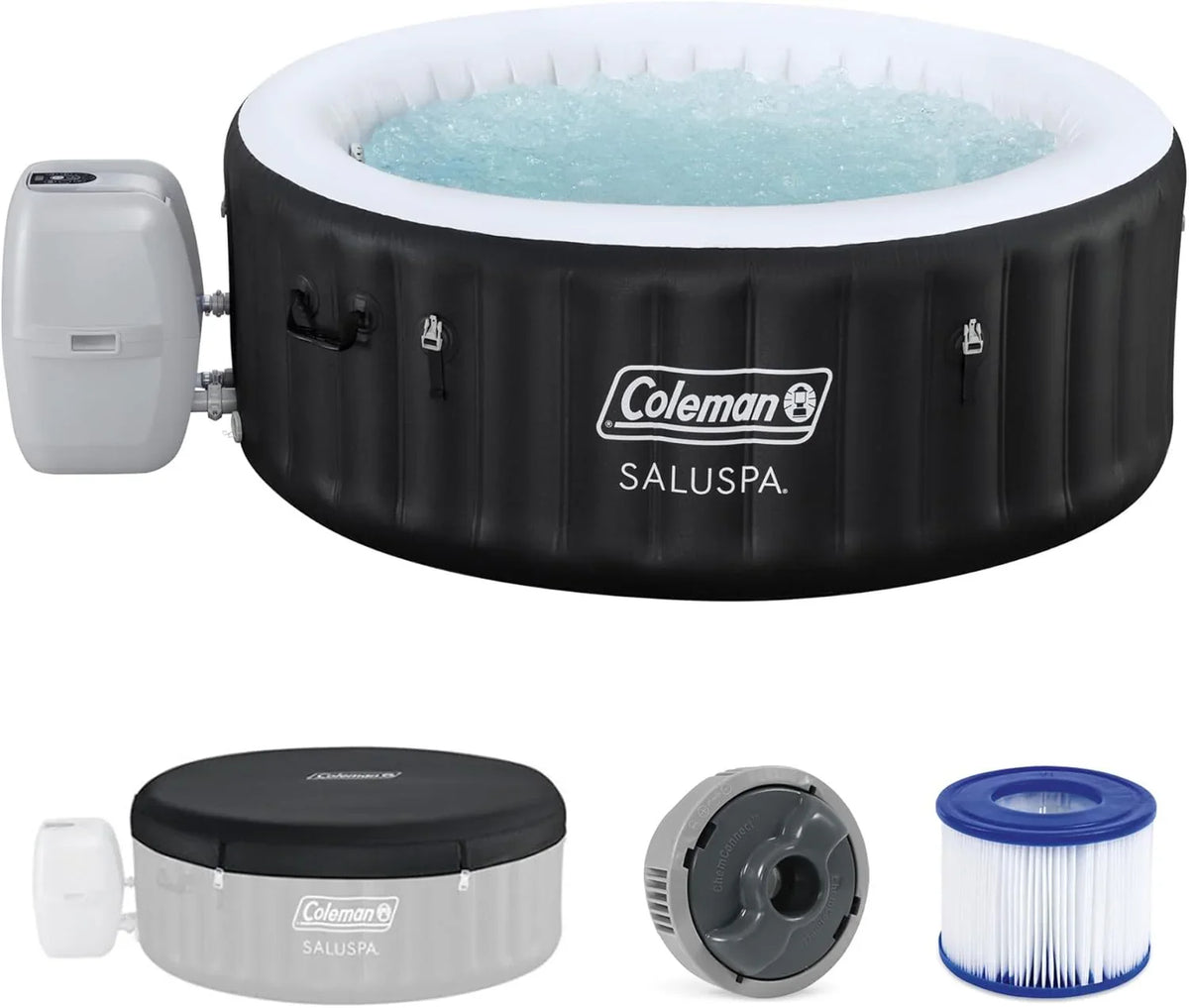 Coleman Miami 2 to 4 Person Inflatable Hot Tub, Round Energy-Efficient Portable Outdoor