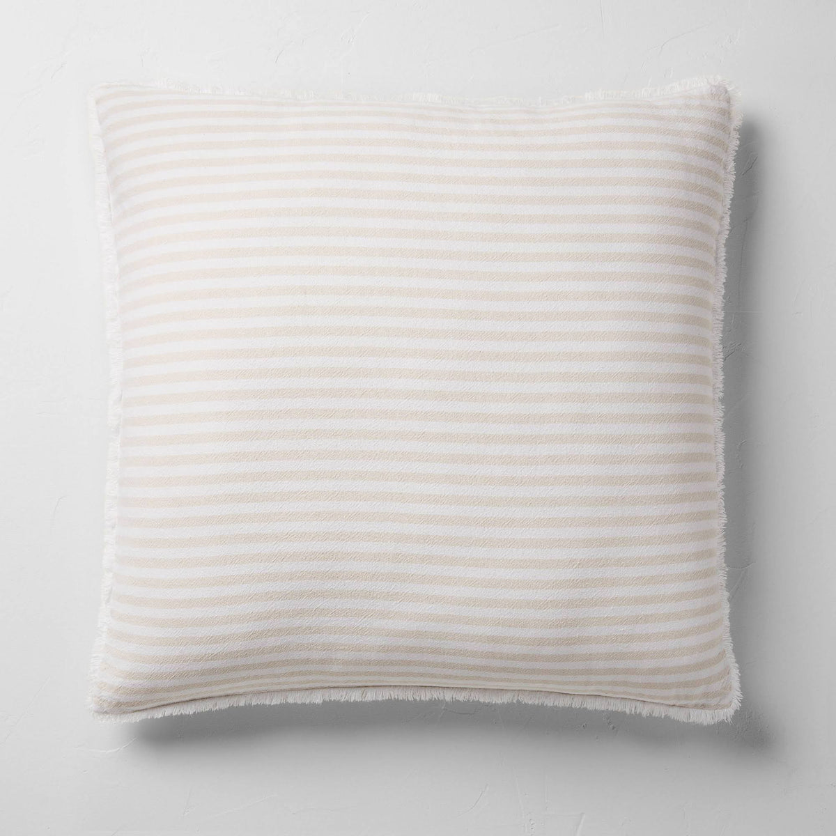 Euro 26''x26'' Heavyweight Linen Blend Stripe Throw Pillow Natural - Casaluna