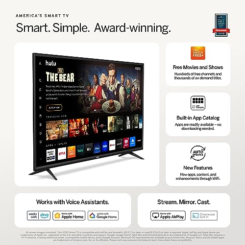 VIZIO 40-inch D-Series Full HD 1080p Smart TV with AMD FreeSync Apple AirPlay