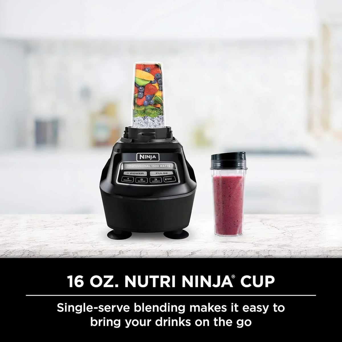 Ninja Mega Kitchen System, 1500-Watt, 72-Ounce Full-Size Blender and 8-Cup Food Processor with (2) 16-Ounce To-Go Cups