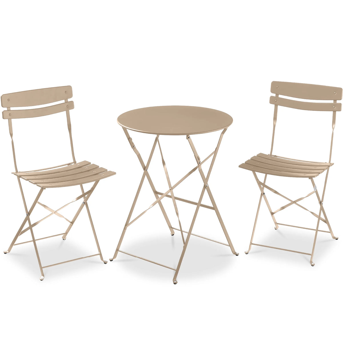 Best Choice Products 3-Piece Small Bistro Set, Folding Patio Furniture Set of 2 Chairs and Table - Black