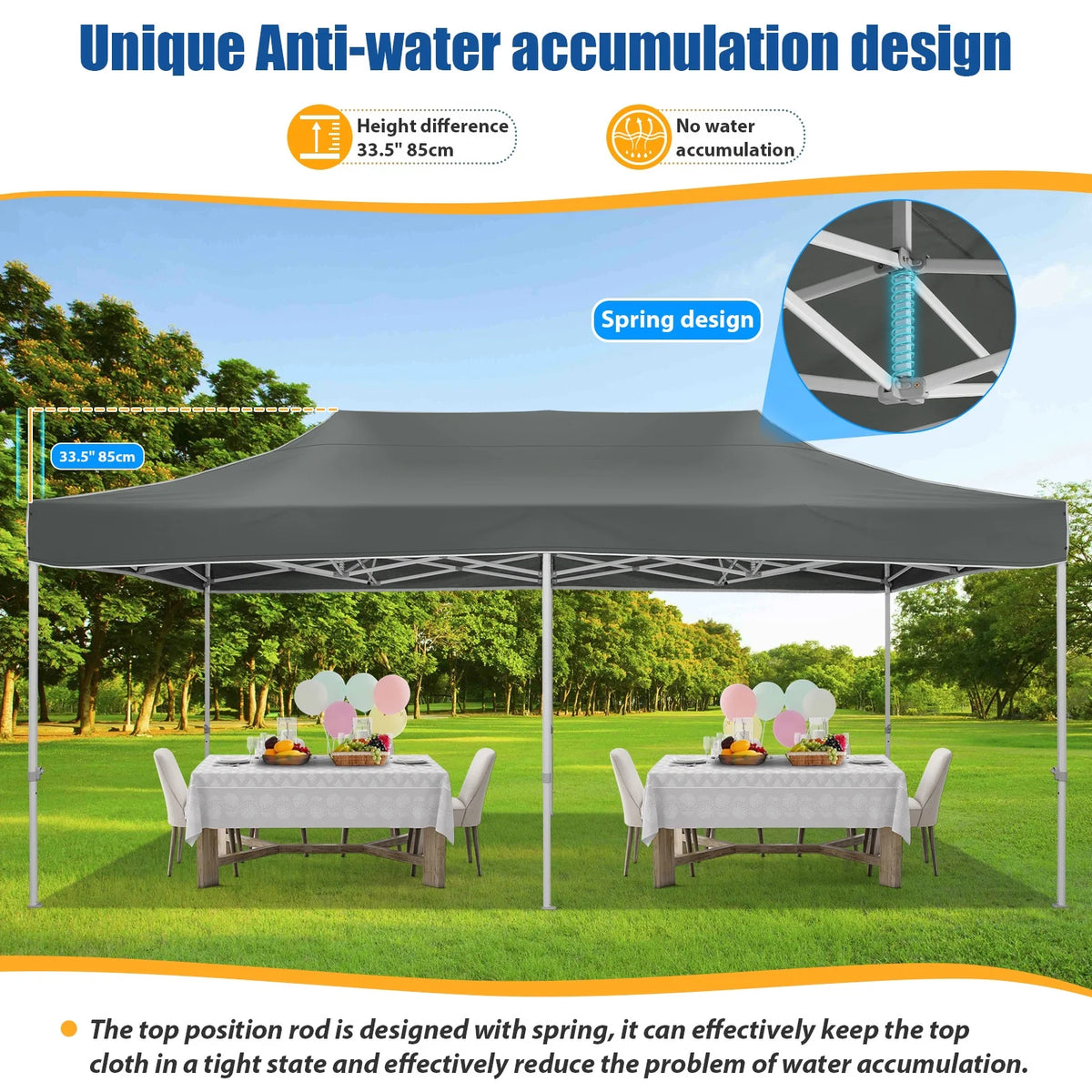 HOTEEL 10x15 Heavy Duty Canopy Tent ,Pop up Canopy for Parties Wedding,Commercial Easy up Gazebo with Roller Bag,UV 50+ &,White