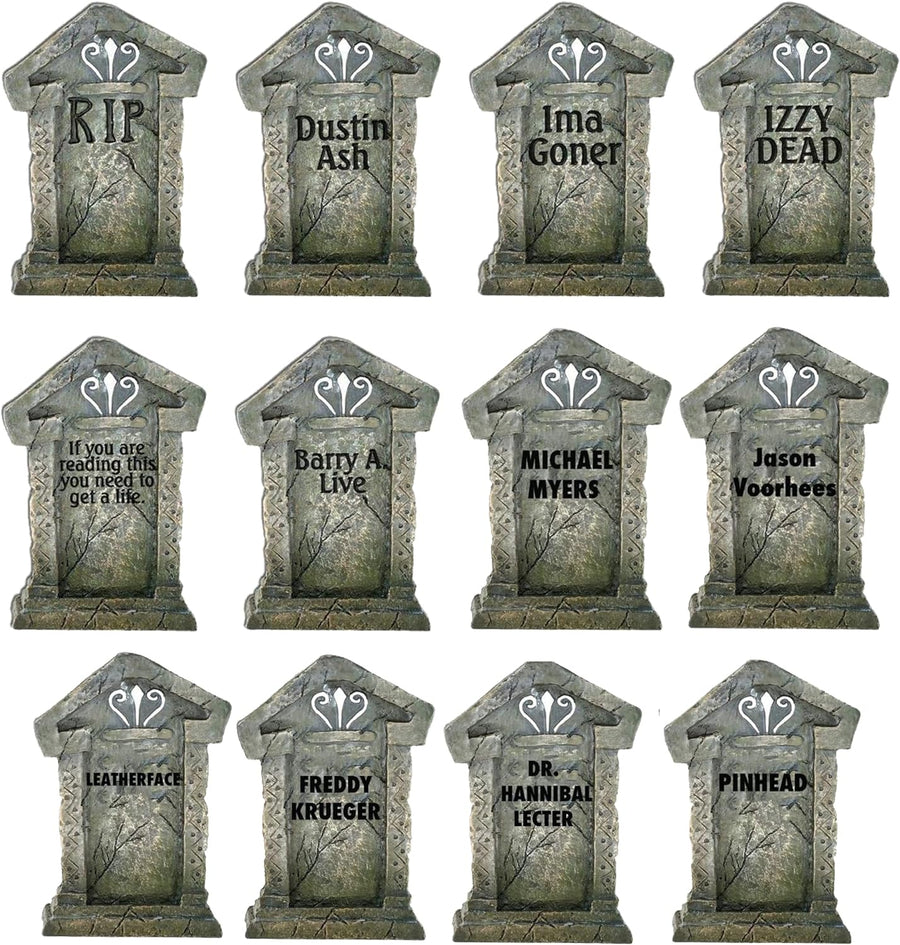 12 Halloween Tombstones for Halloween Cemetery