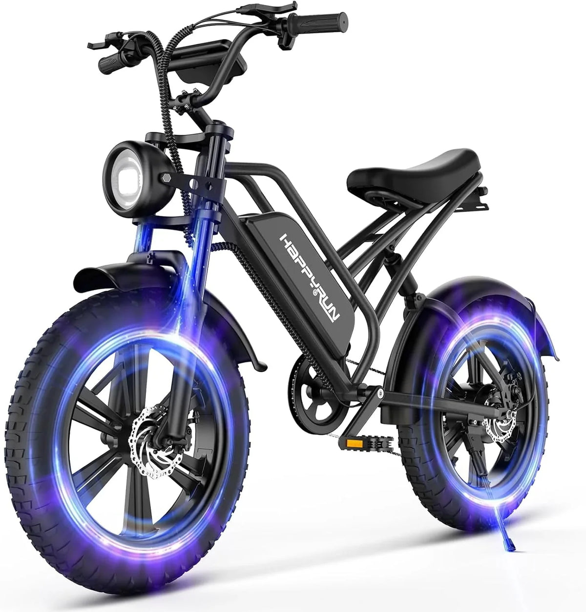 Happyrun Electric Bike for Adults 20" Fat tire with 750W Motor Ebike 48V 18AH Removable Battery 20MPH & 68 Miles