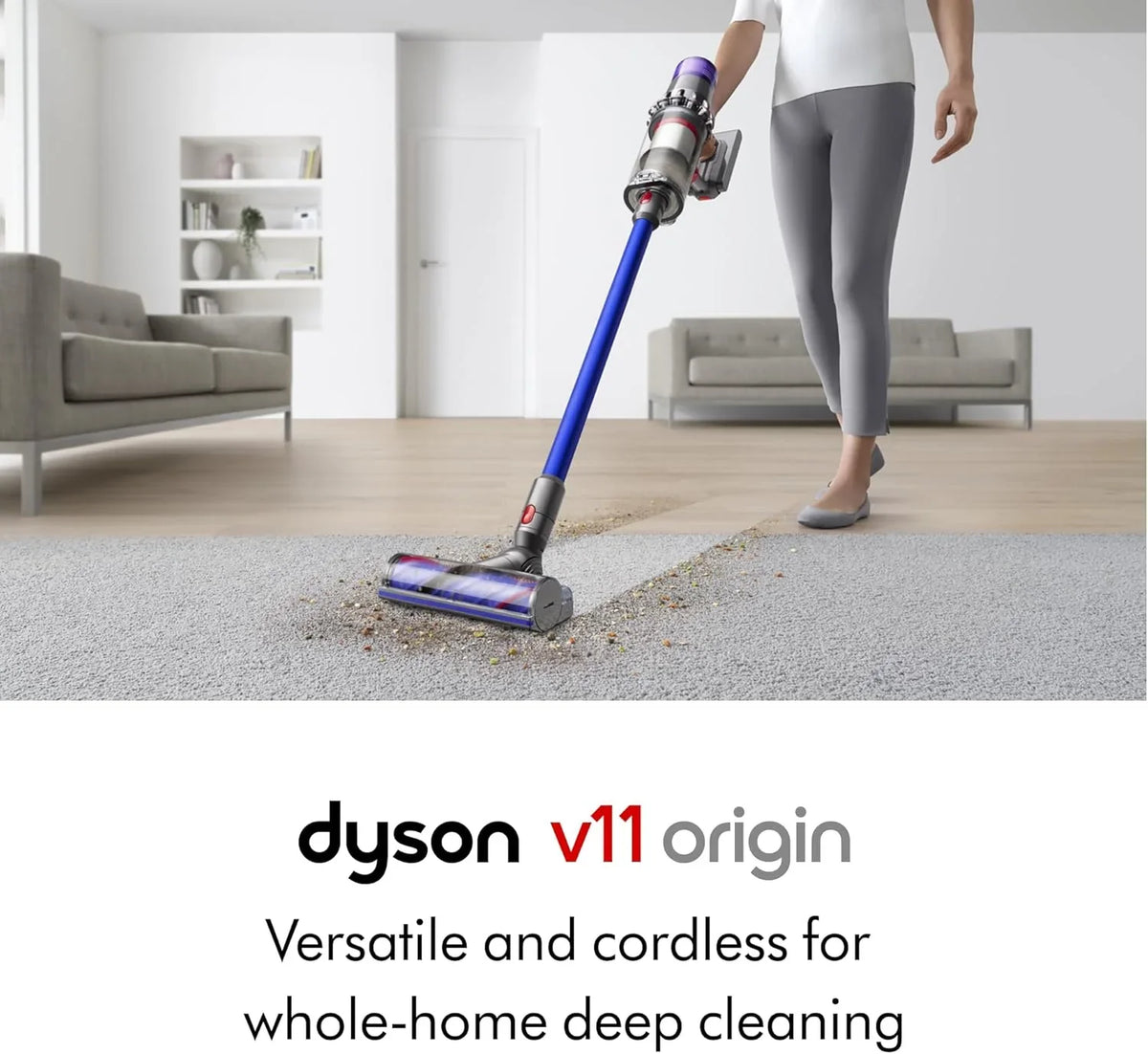 Dyson V11 Origin Cordless Vacuum, 185AW, 3 Power Modes, Up to 60 Minutes,² Deep Cleans Hard Floors and Carpets, Detangles pet Hair, Converts to Handheld