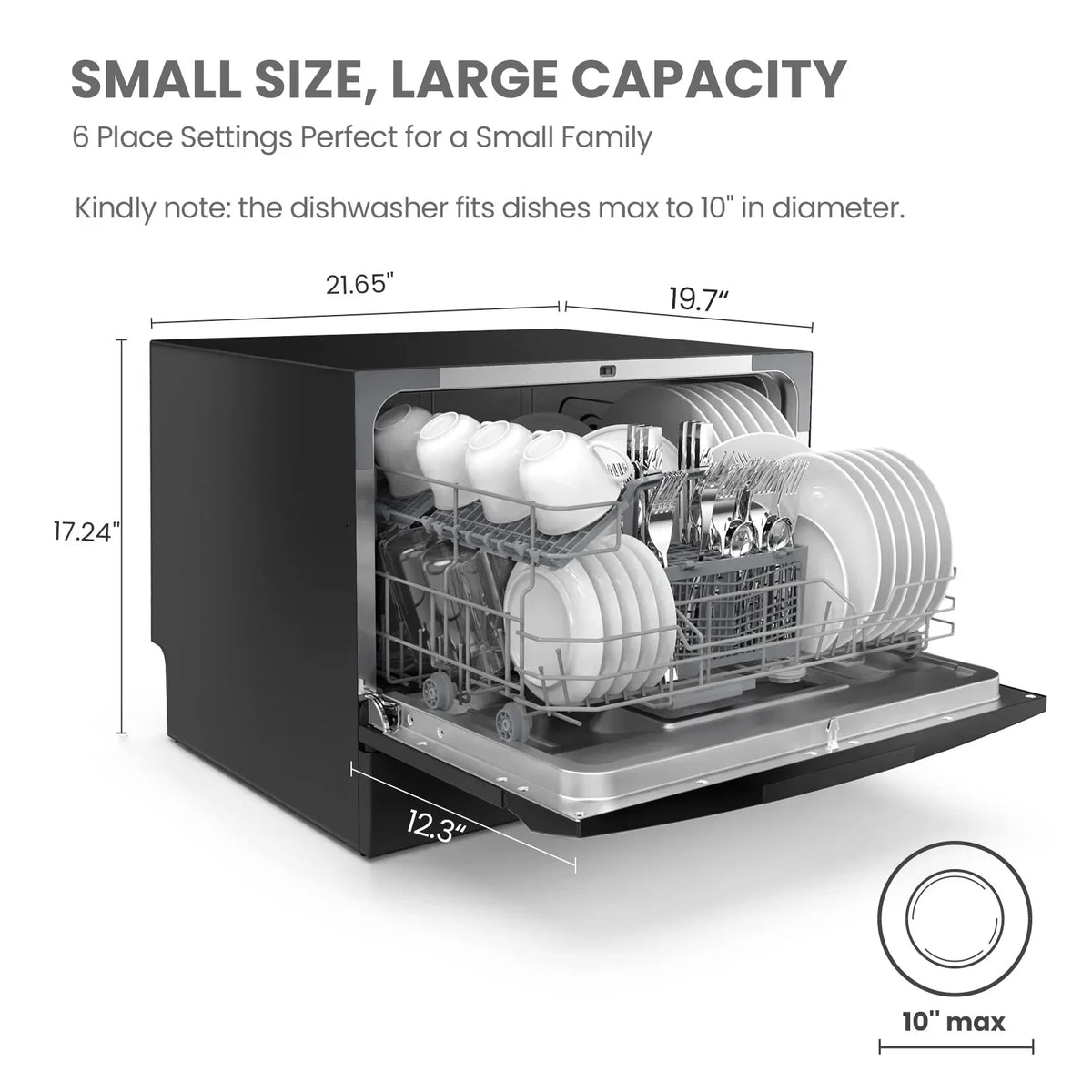COMFEE' Portable Countertop Dishwasher for Dorm, RV& Apartment