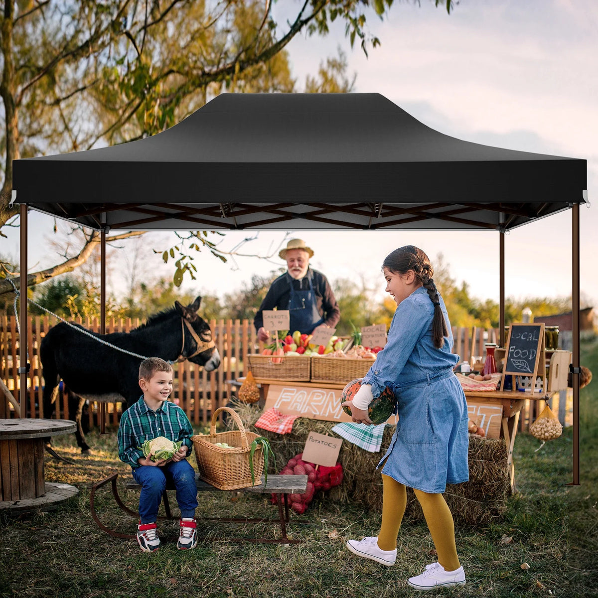 COBIZI 10x15 Pop Up Canopy Tent Heavy Duty with Sidewall, Commercial Outdoor Easy Pop Up Gazebo for Party Wedding All Weather Waterproof UV 50+ with Roller Bag(Leg Upgraded),Black