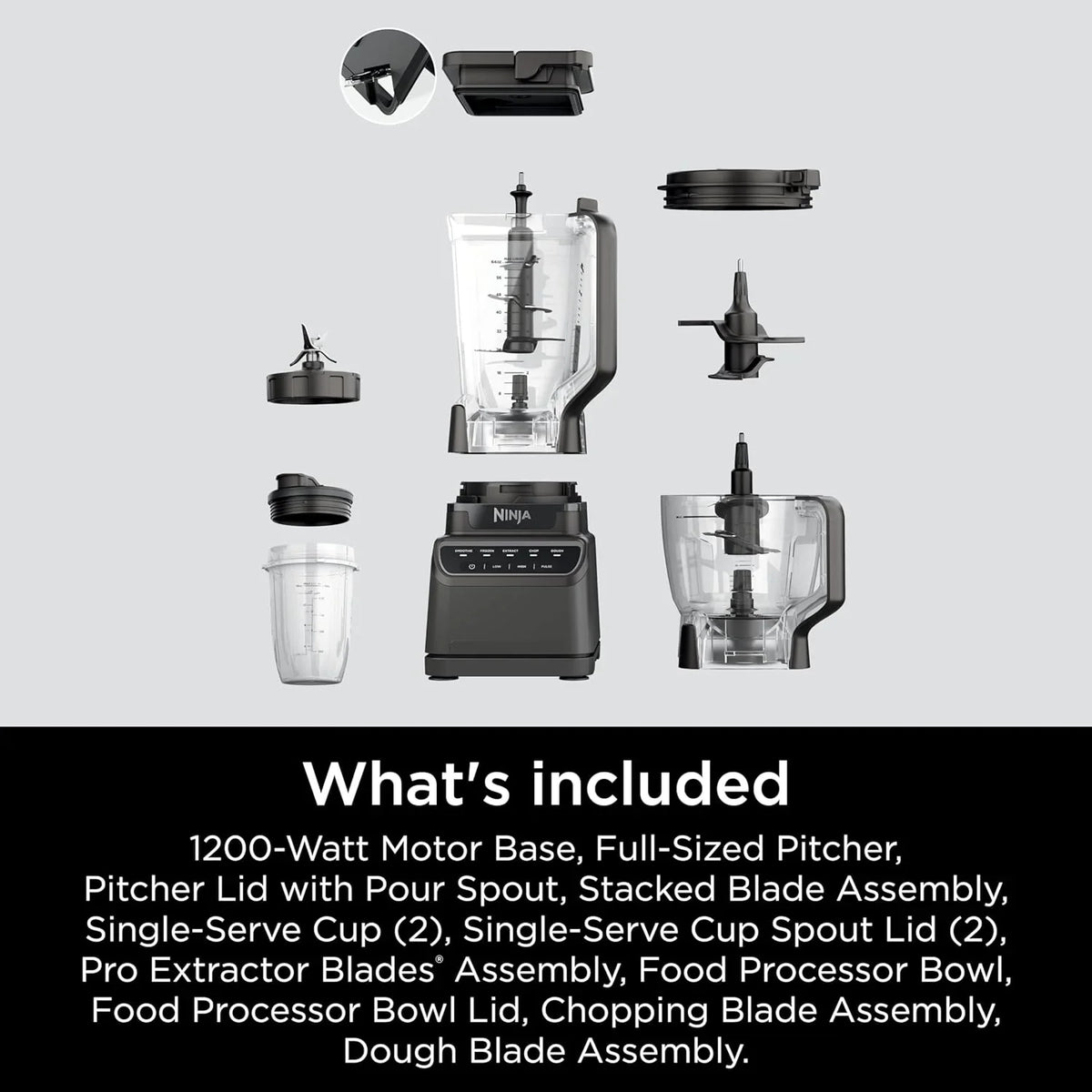 Ninja Mega Kitchen System, 1500-Watt, 72-Ounce Full-Size Blender and 8-Cup Food Processor with (2) 16-Ounce To-Go Cups