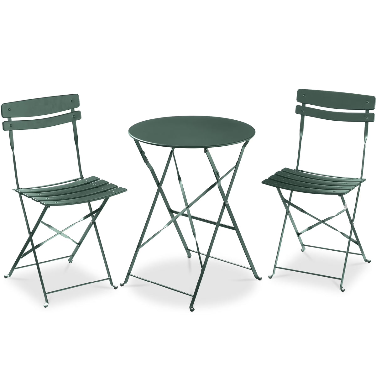 Best Choice Products 3-Piece Small Bistro Set, Folding Patio Furniture Set of 2 Chairs and Table - Black