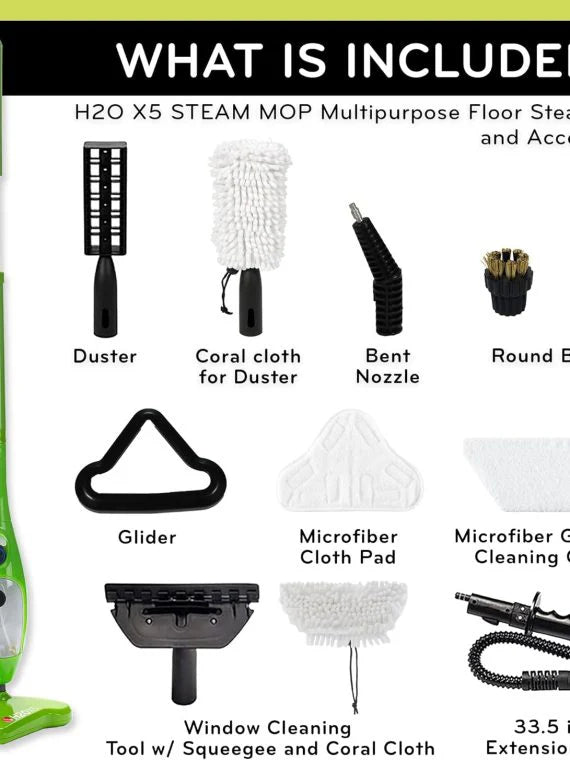 2025 H2O MOP® X5 Steam Mop and Handheld Steam Cleaner For Cleaning Hardwood and Kitchen Tile Floors Grout Cleaner Upholstery Cleaner and Carpets