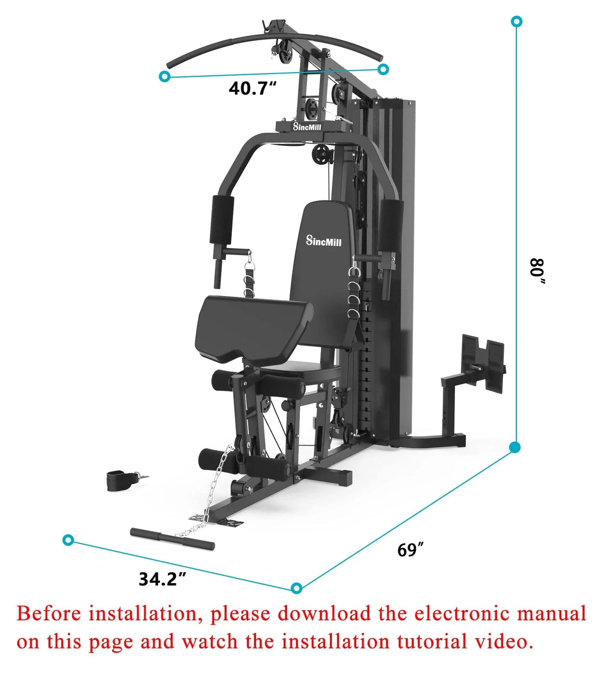 Home Gym SCM-1148L 148LB Multifunctional Full Body Home Gym Equipment for Home Workout