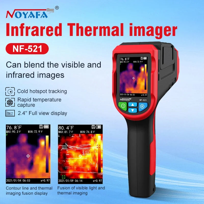 NOYAFA NF-521 Infrared Thermal Camera Industrial Thermal Imaging High Resolution Pixel Handheld Temperature Imaging Imager Used in Various Fields with 2.4 TFT LCD Display