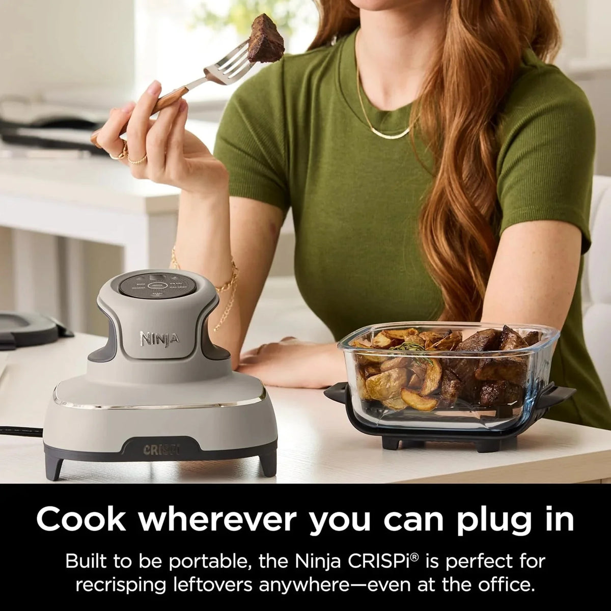Ninja Crispi 4-in-1 Portable Glass Air Fryer Cooking System, 1500W, 4QT & 6-Cup TempWare Glass Containers with Storage Lids, Microwave, Freezer & Dishwasher Safe
