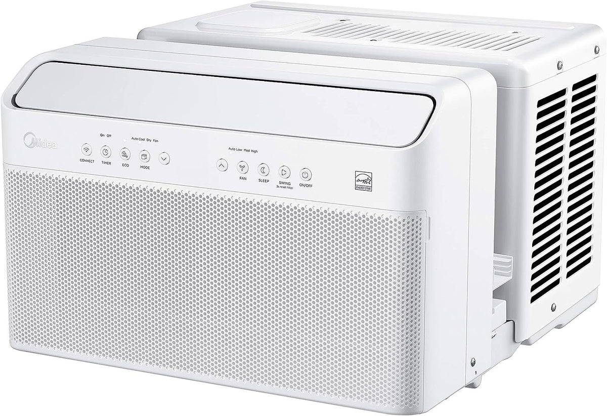 U-Shaped Inverter Window Air Conditioner 12,000BTU with Open Window Flexibility, Robust Installation,Extreme Quiet, 35% Energy Saving, Smart Control, Alexa, Remote, Bracket Included.