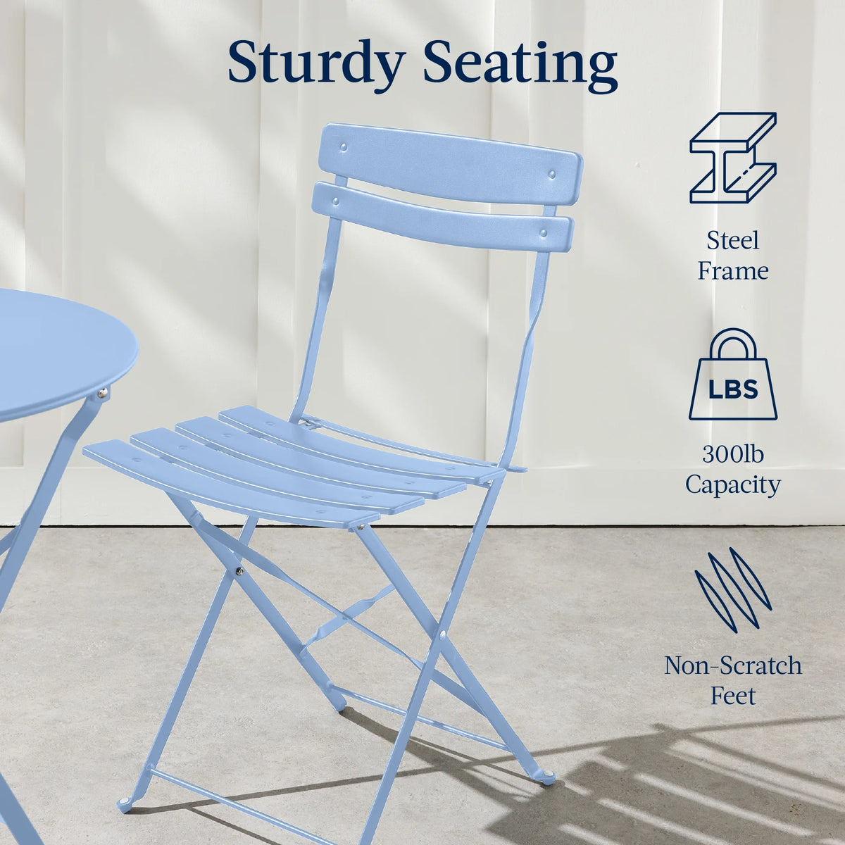 Best Choice Products 3-Piece Small Bistro Set, Folding Patio Furniture Set of 2 Chairs and Table - Black