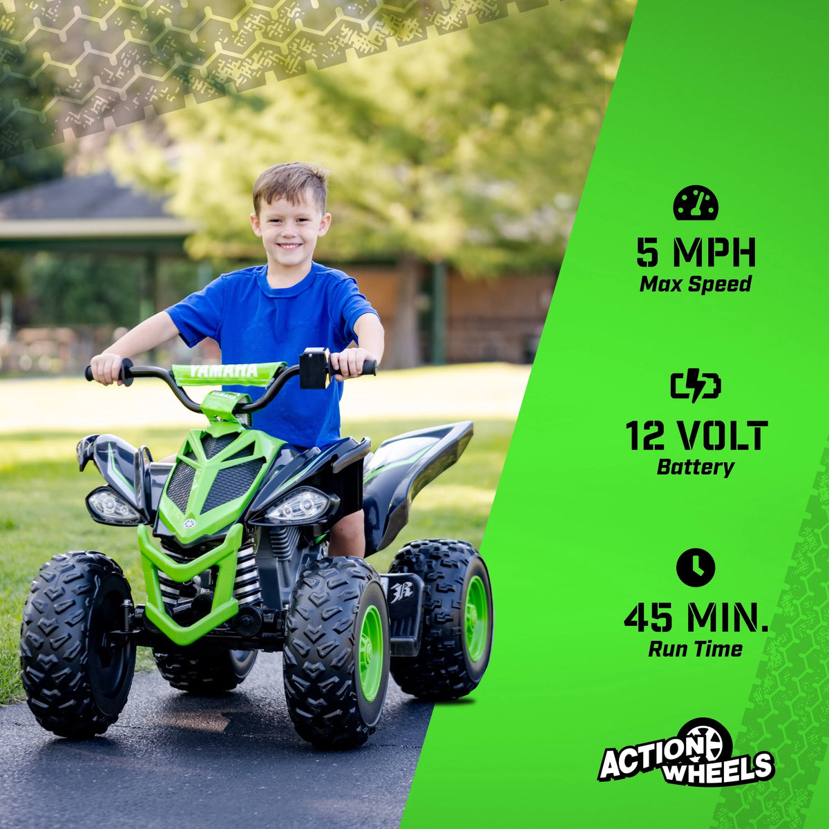 Yamaha 12V Raptor ATV Powered Ride-on for Boys & Girls, Ages 3+, up to 5 MPH