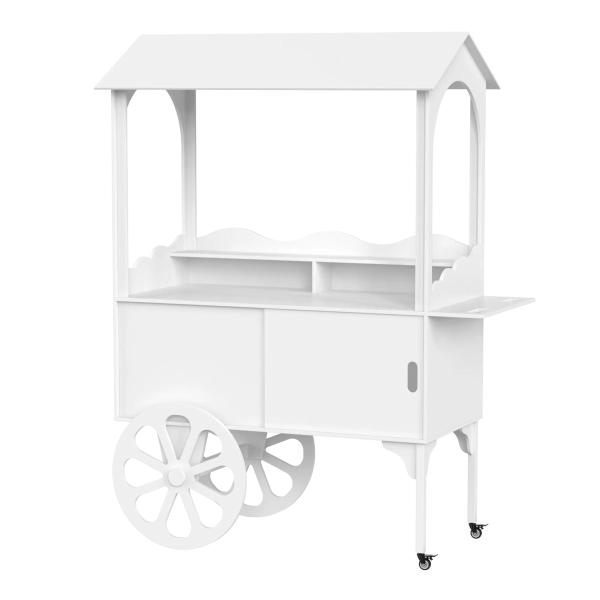 Candy Cart with Wheels for Party,Wood Dessert Cart with Storage Cabinet