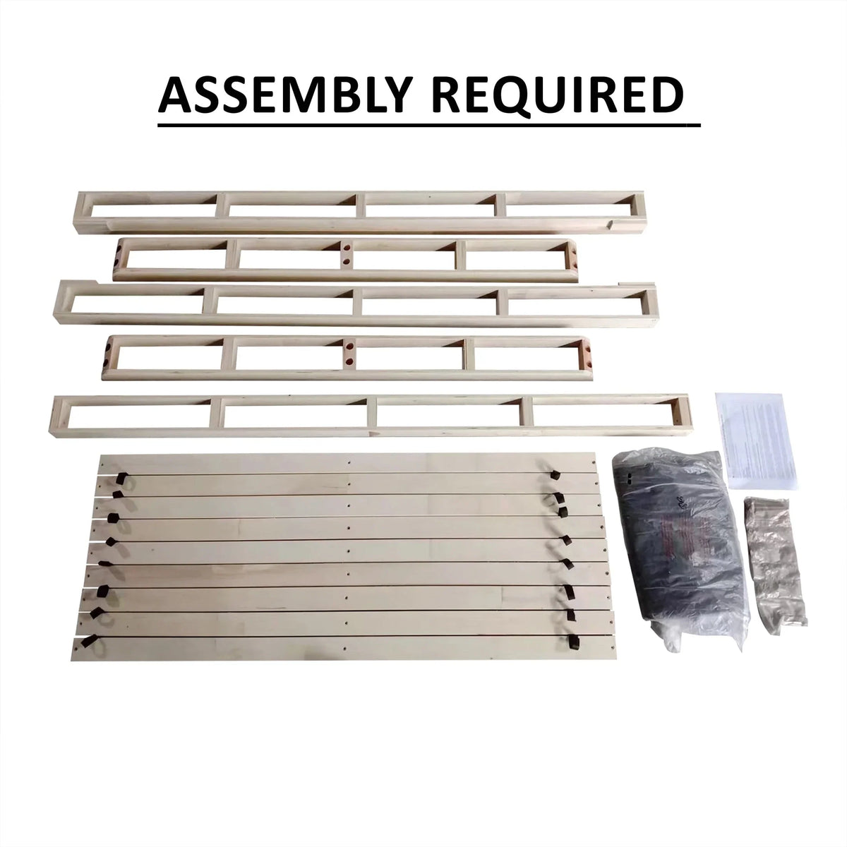 CraftPorch Solid Wood 8-Inch Box Spring Foundation with Wood Slats