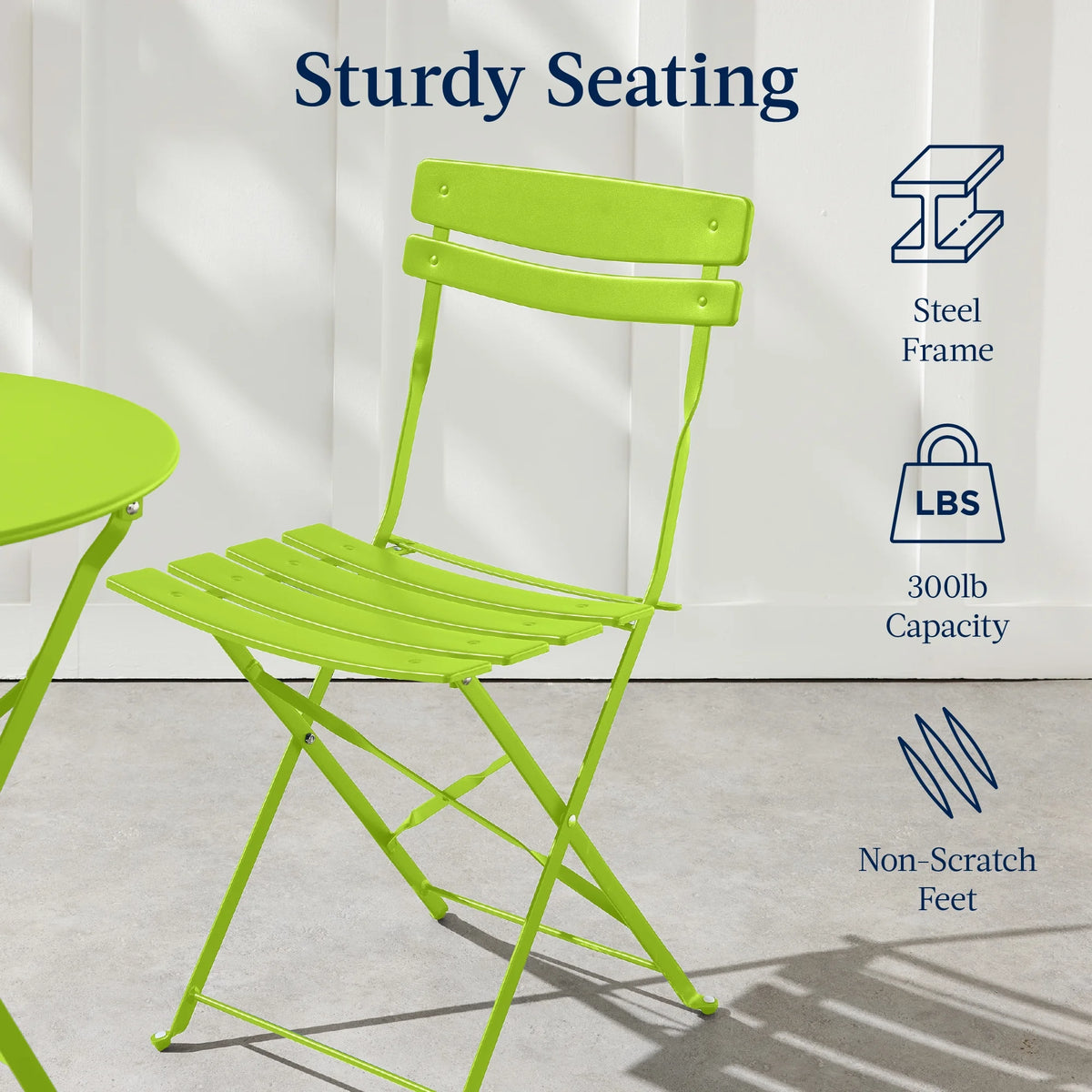 Best Choice Products 3-Piece Small Bistro Set, Folding Patio Furniture Set of 2 Chairs and Table - Black