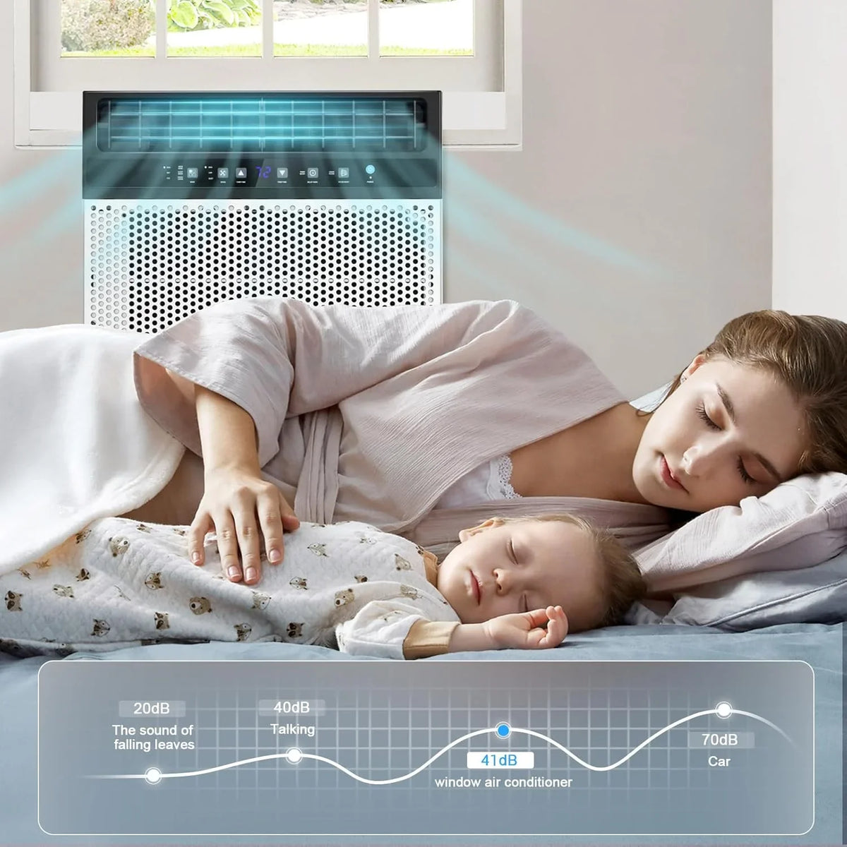 Antarctic Star 12,000 BTU U-Shaped Window Air Conditioner Unit Cools up to 550 Sq.Ft. with 6 Modes 24H Timer, Ultra Quiet Window AC Units