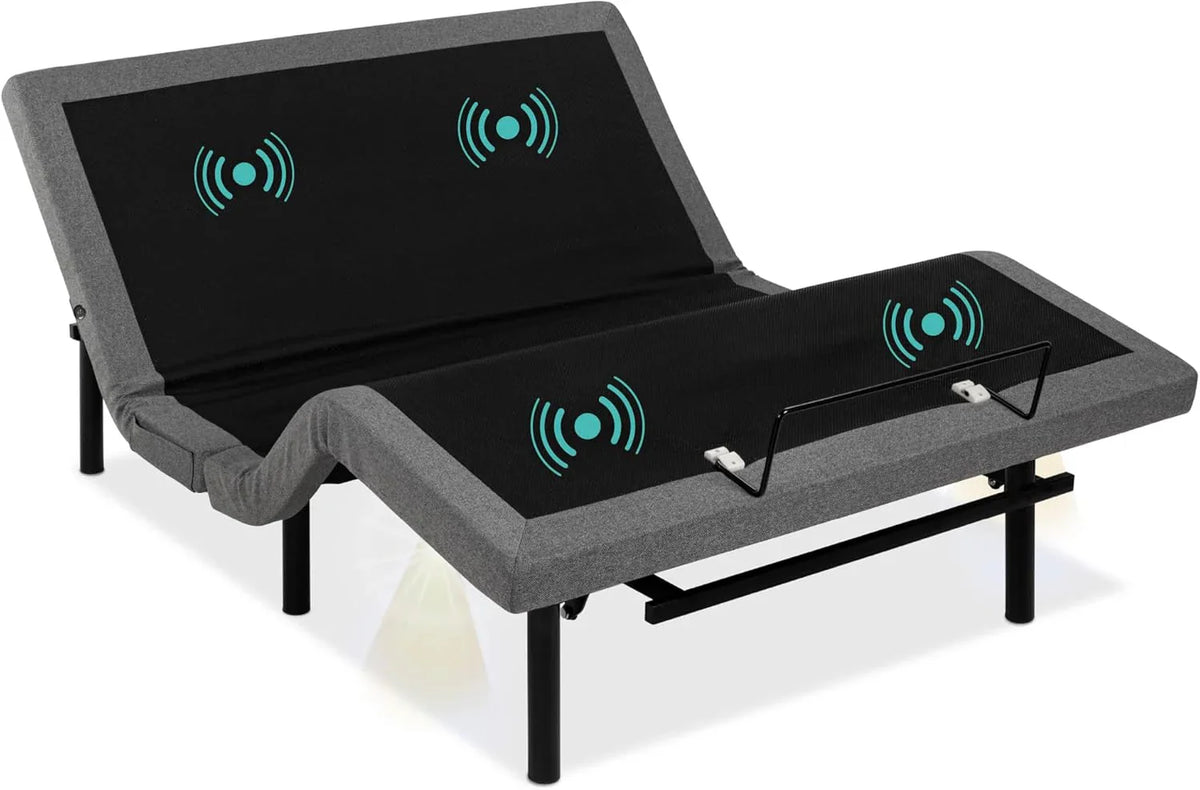 Best Choice Products Ergonomic Twin XL Size Adjustable Bed Frame, Electric Base w/Wireless Remote Control, Nightlight, Massager, 2 USB Ports