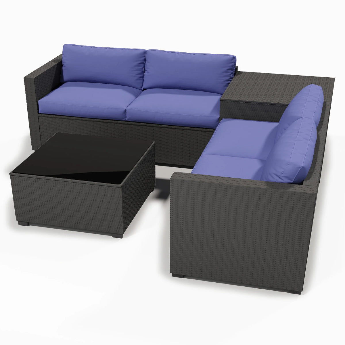 Ainfox 7 Pcs Outdoor Patio Furniture Sofa Set on Sale, Grey Rattan Grey Cushion
